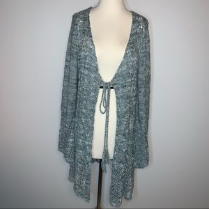 Umgee Tie Front Open Knit Sweater